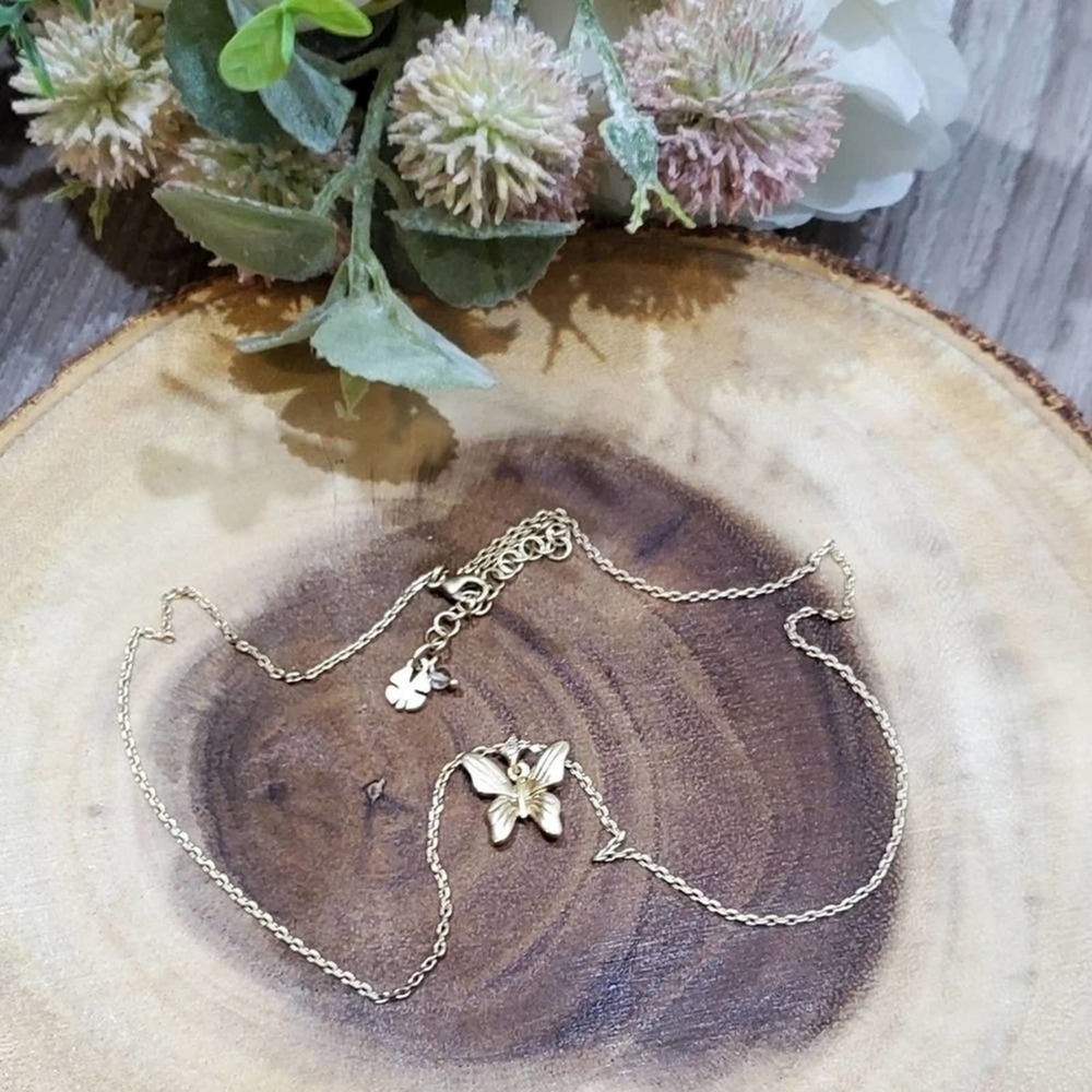 LUCKY brand gold jeweled butterfly necklace‎